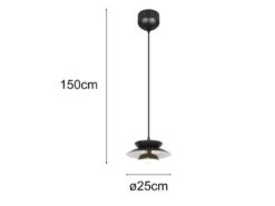 Pendelleuchte AMARILA skandinavisch mit Metall Lampenschirm Schwarz Ø 25cm