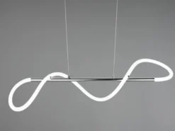 Pendelleuchte ARGOS Silber LED Schlauch Weiß, 3 Stufen Dimmer, Breite 105cm