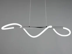 Pendelleuchte ARGOS Silber LED Schlauch Weiß, 3 Stufen Dimmer, Breite 105cm
