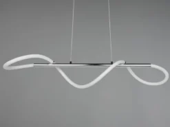 Pendelleuchte ARGOS Silber LED Schlauch Weiß, 3 Stufen Dimmer, Breite 105cm