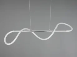 Pendelleuchte ARGOS Silber LED Schlauch Weiß, 3 Stufen Dimmer, Breite 105cm