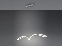 Pendelleuchte ARGOS Silber LED Schlauch Weiß, 3 Stufen Dimmer, Breite 105cm