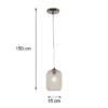 Pendelleuchte ASHFORD einflammig Kristall Glasschirm Bernsteinfarben, Ø 15cm