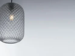 Pendelleuchte ASHFORD einflammig Kristall Glasschirm Rauchglas, Ø15cm