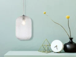 Pendelleuchte ASHFORD einflammig Kristall Glasschirm Klarglas, Ø 20cm