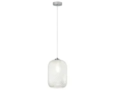 Pendelleuchte ASHFORD einflammig Kristall Glasschirm Klarglas, Ø 20cm