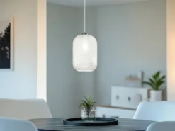 Pendelleuchte ASHFORD einflammig Kristall Glasschirm Klarglas, Ø 20cm