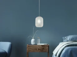 Pendelleuchte ASHFORD einflammig Kristall Glasschirm Klarglas, Ø15cm