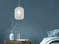 Pendelleuchte ASHFORD einflammig Kristall Glasschirm Klarglas, Ø15cm