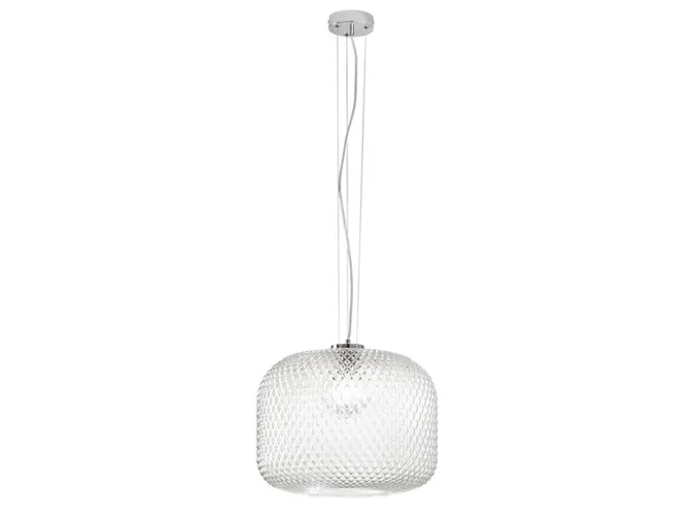 Pendelleuchte ASHFORD einflammig Kristall Glasschirm Klarglas, Ø 40cm