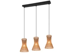 Pendelleuchte BIJOU 3-flammig mit Lampenschirmen aus Papiergarn, B: 75cm