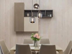 Pendelleuchte BLACKY Messing 3-flammig mit Rauchglas Glaskugeln, Ø 46cm
