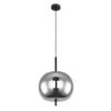 Pendelleuchte BLACKY Schwarz 1-flammig mit Rauchglas Glaskugel, Ø 30cm