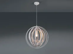 Pendelleuchte BOOLAN 1-flammig Naturholz farbig Holzlamellen, Ø 50cm