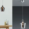 Pendelleuchte CALAIS 1-flammig klein mit Rauchglas Lampenschirm, Ø 20cm