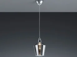 Pendelleuchte CALAIS 1-flammig klein mit Rauchglas Lampenschirm, Ø 20cm