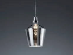 Pendelleuchte CALAIS 1-flammig klein mit Rauchglas Lampenschirm, Ø 20cm