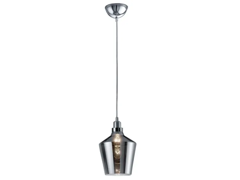 Pendelleuchte CALAIS 1-flammig klein mit Rauchglas Lampenschirm, Ø 20cm