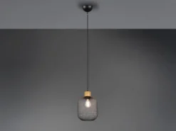 Pendelleuchte CALIMERO 1 flammig Metall Gitterschirm Schwarz, Ø 18cm