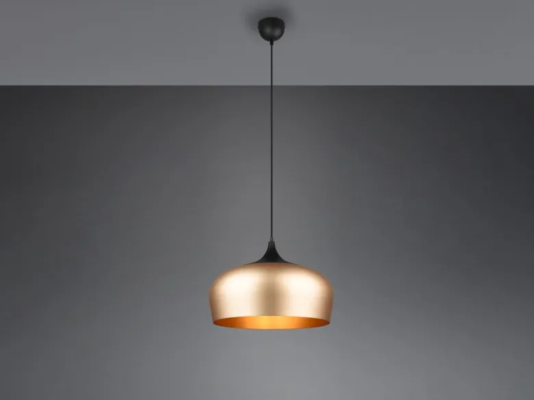 Pendelleuchte CHIRON 1-flammig mit Lampenschirm Messing, Ø 45cm