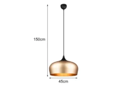 Pendelleuchte CHIRON 1-flammig mit Lampenschirm Messing, Ø 45cm