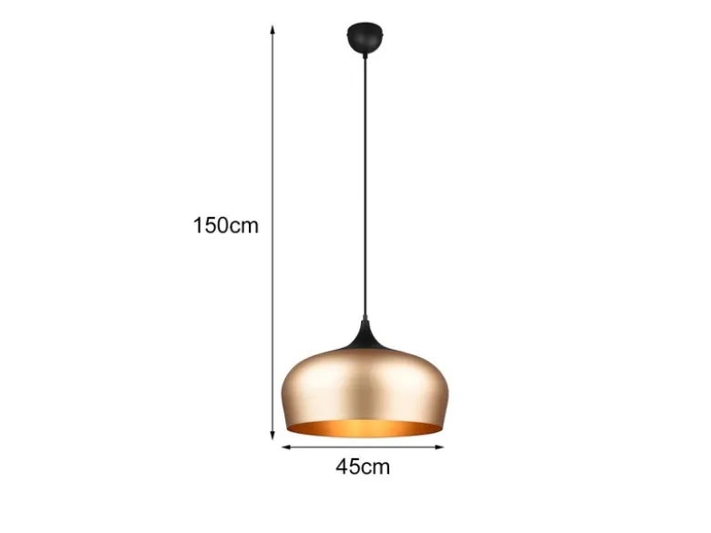Pendelleuchte CHIRON 1-flammig mit Lampenschirm Messing, Ø 45cm