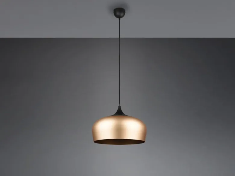 Pendelleuchte CHIRON 1-flammig mit Lampenschirm Messing, Ø 45cm