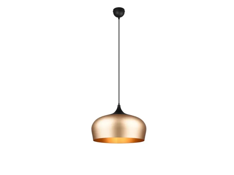 Pendelleuchte CHIRON 1-flammig mit Lampenschirm Messing, Ø 45cm
