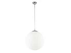 Pendelleuchte CITY einflammig Glaskugel Opalweiß, Ø 35cm