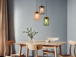 Pendelleuchte CORK, Lampenschirme bunt aus recyceltem Glas, Ø 30cm