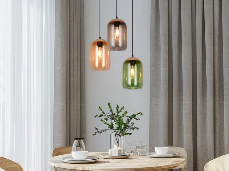 Pendelleuchte CORK, Lampenschirme bunt aus recyceltem Glas, Ø 30cm