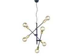 Pendelleuchte CROSS mit schwenkbaren Armen, Schwarz & Bronze, Ø 54cm