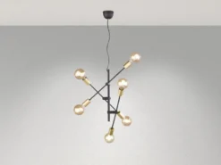 Pendelleuchte CROSS mit schwenkbaren Armen, Schwarz & Bronze, Ø 54cm