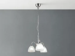 Pendelleuchte DOBBY 3-flammig mit Glas Lampenschirmen Weiß, Ø 43cm
