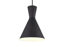Pendelleuchte ENZO einflammig mit Metallschirm Schwarz, Ø 20cm