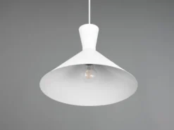 Pendelleuchte ENZO einflammig mit Metallschirm Weiß, Ø 35cm