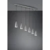 Pendelleuchte FARIN Silber 6 flammig Metall Lampenschirme Ø8cm, Breite 90cm