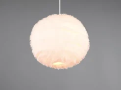 Pendelleuchte FURRY mit Kugel Lampenschirm aus Plüsch, Ø 35cm