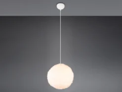 Pendelleuchte FURRY mit Kugel Lampenschirm aus Plüsch, Ø 35cm