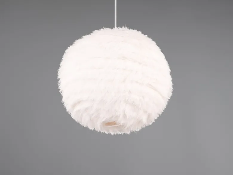 Pendelleuchte FURRY mit Kugel Lampenschirm aus Plüsch, Ø 35cm