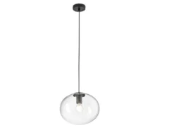 Pendelleuchte GALAXY einflammig mit Kugel Glasschirm transparent Ø 30cm
