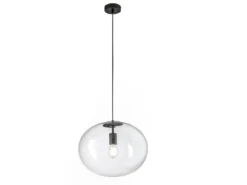 Pendelleuchte GALAXY einflammig mit Kugel Glasschirm transparent Ø 40cm