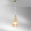 Pendelleuchte GALWAY einflammig, Kristallglas Amber facettiert, Ø 23cm