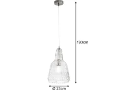 Pendelleuchte GALWAY einflammig, Kristallglas Transparent facettiert, Ø 23cm