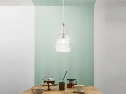 Pendelleuchte GALWAY einflammig, Kristallglas Transparent facettiert, Ø 23cm