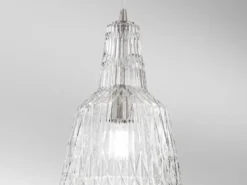 Pendelleuchte GALWAY einflammig, Kristallglas Transparent facettiert, Ø 23cm