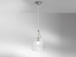 Pendelleuchte GALWAY einflammig, Kristallglas Transparent facettiert, Ø 23cm