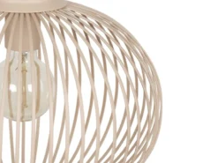 Pendelleuchte GILA mit Gitter Lampenschirm Beige Ø 33cm