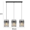 Pendelleuchte GORLEY 3-flammig mit Rauchglas Stäben, Breite 80cm