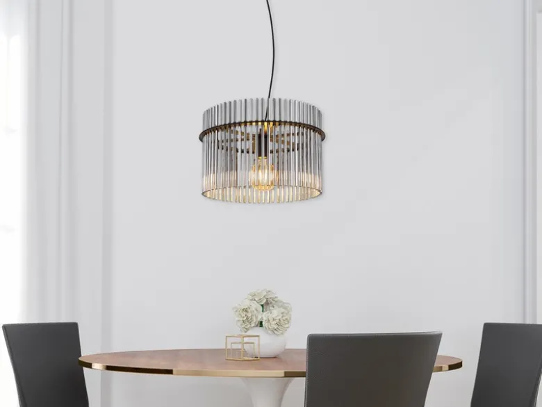 Pendelleuchte GORLEY mit Rauchglas Stäben, Ø 40cm